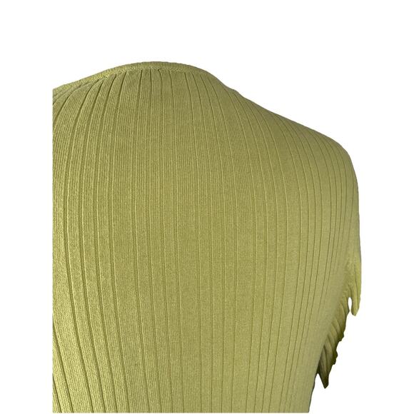 Talbots Ribbed Sweater Women’s Petite Lg Pullover Long Sleeve Fitted Pea Green - Picture 5 of 5